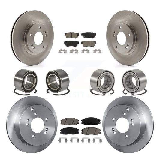 Bearing Brake Rotor Pad Front Rear Kit (10Pc) For 2001-2006 Hyundai Santa Fe 4WD