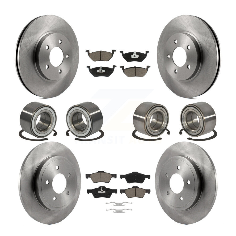 Bearing Brake Rotor & Pads Front Rear Kit (10Pc) For Ford Escape Mercury Mariner
