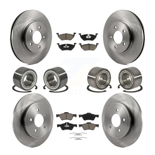 Bearing Brake Rotor & Pads Front Rear Kit (10Pc) For Ford Escape Mercury Mariner