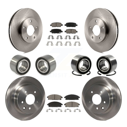 Wheel Bearing Disc Brake Rotor And Pads Front Rear Kit (10Pc) For Nissan X-Trail