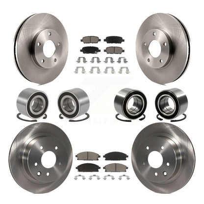 Bearing Brake Rotor & Pad Front Rear Kit (10Pc) For 2005-2006 Nissan X-Trail FWD