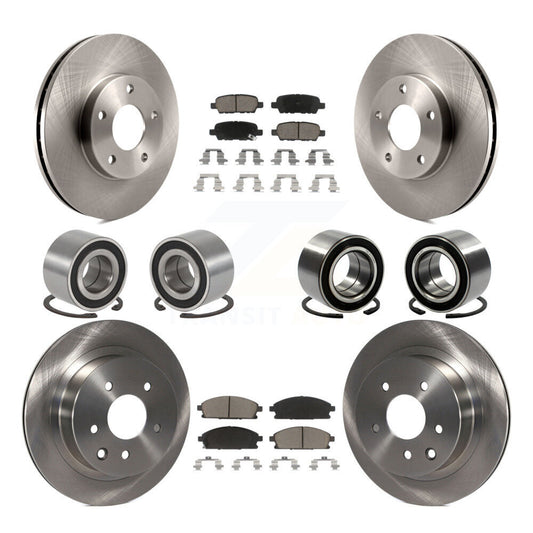 Bearing Brake Rotor & Pad Front Rear Kit (10Pc) For 2005-2006 Nissan X-Trail FWD