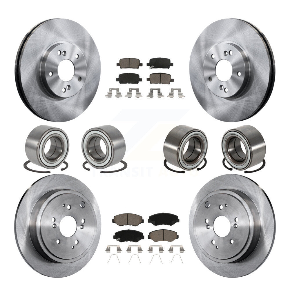 Bearing Disc Brake Rotor And Pad Front Rear Kit (10Pc) For 2005-2008 Honda Pilot