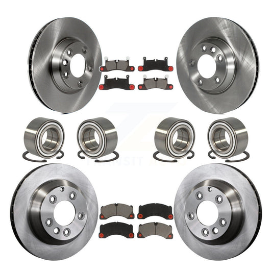 Bearing Brake Rotor Pad Front Rear Kit (10Pc) For 2011-2012 Porsche Cayenne Base
