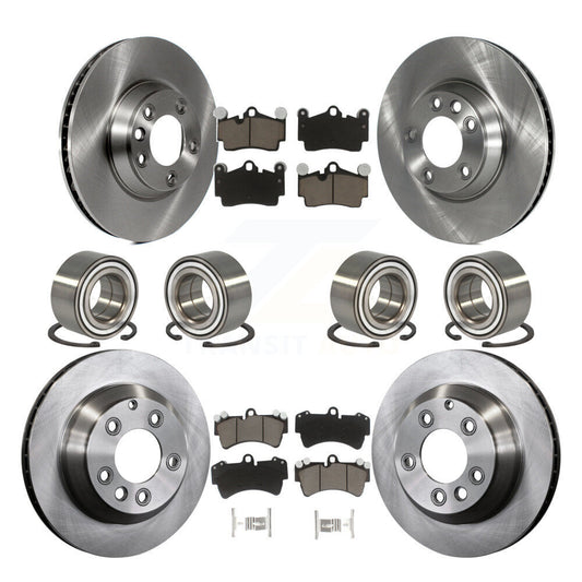 Bearing Brake Rotor And Pad Front Rear Kit (10Pc) For Audi Q7 Volkswagen Touareg