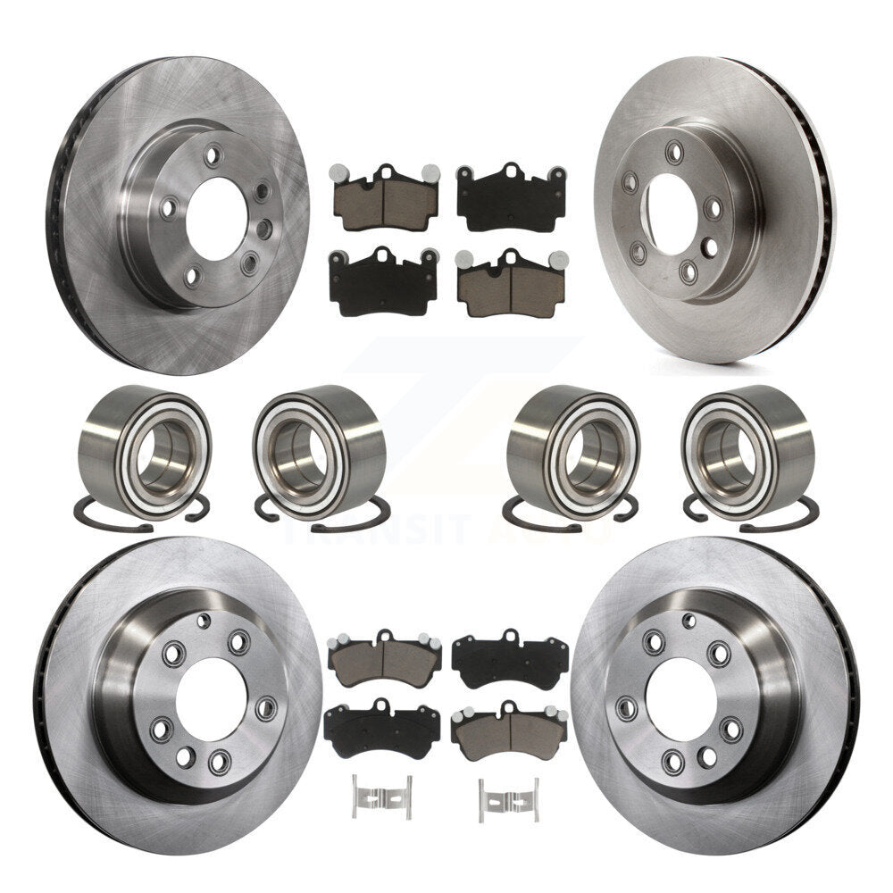 Bearings Disc Brake Rotors And Pads Front Rear Kit (10Pc) For Volkswagen Touareg