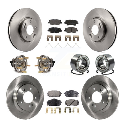 Wheel Hub Bearing Disc Brake Rotor And Pad Front Rear Kit (10Pc) For Kia Soul EV