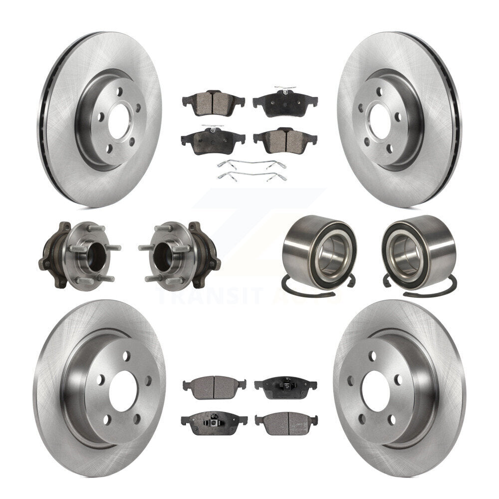 Hub Bearing Disc Brake Rotor Pads Front Rear Kit (10Pc) For Ford Transit Connect