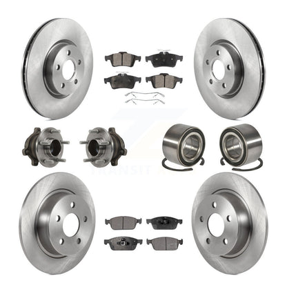 Hub Bearing Disc Brake Rotor Pads Front Rear Kit (10Pc) For Ford Transit Connect