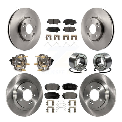 Hub Bearing Disc Brake Rotor Pad Front Rear Kit (10Pc) For 2017-2019 Kia Soul EV