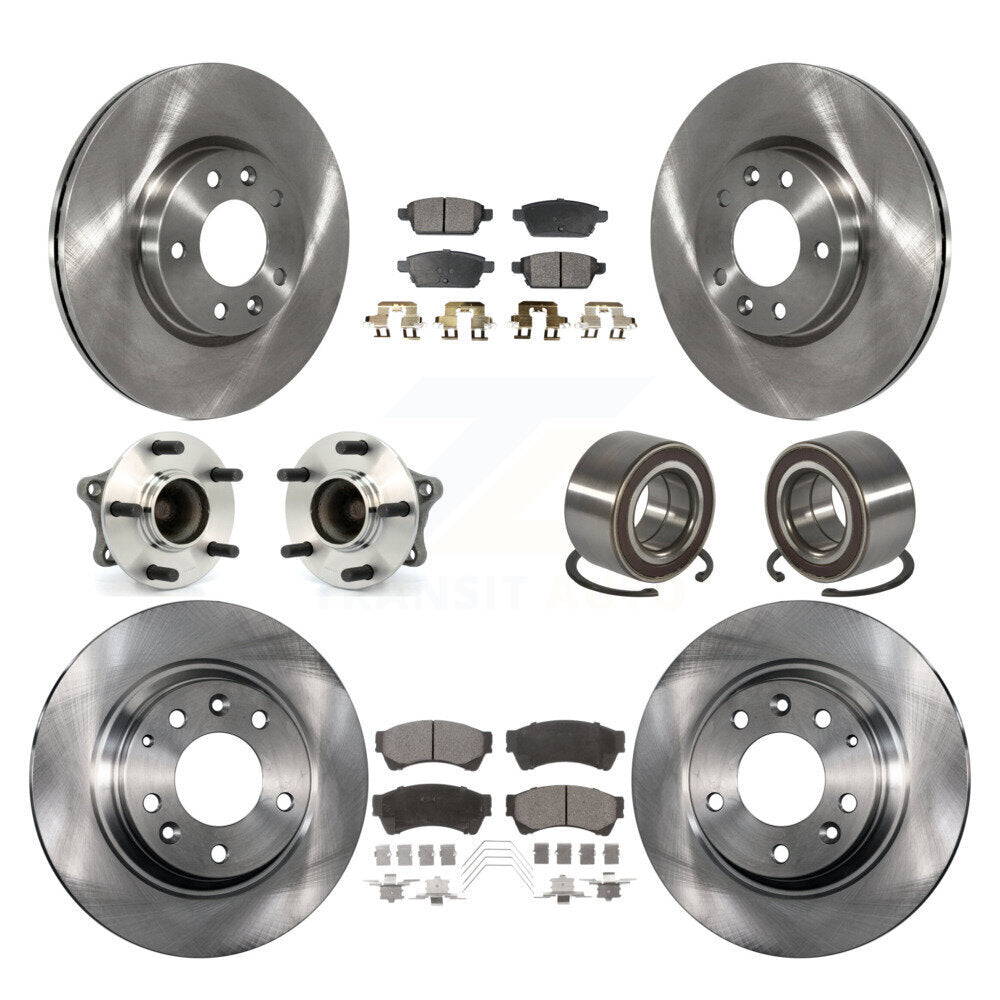 Hub Bearing Brake Rotor And Pad Front Rear Kit (10Pc) For 2009-2013 Mazda 6 2.5L
