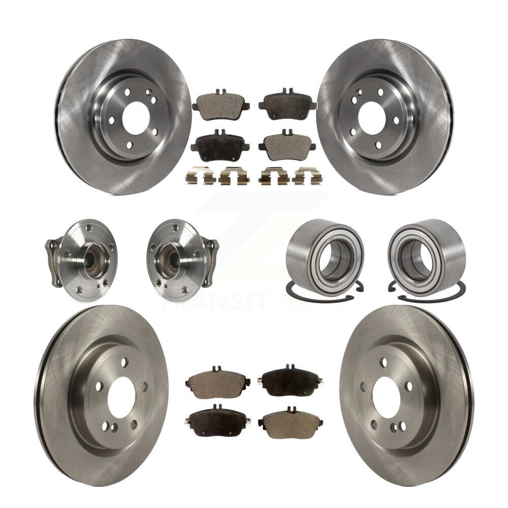 Hub Bearing Disc Brake Rotor Pads Front Rear Kit (10Pc) For Mercedes-Benz GLA250