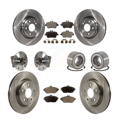 Hub Bearing Disc Brake Rotor Pads Front Rear Kit (10Pc) For Mercedes-Benz GLA250