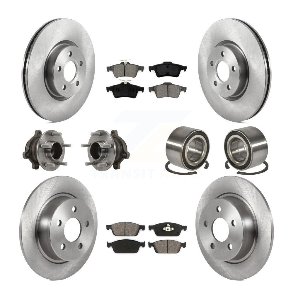 Hub Bearing Disc Brake Rotor Pads Front Rear Kit (10Pc) For Ford Transit Connect