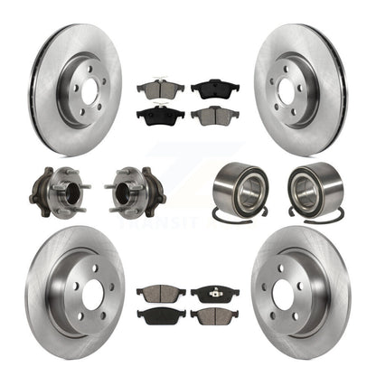 Hub Bearing Disc Brake Rotor Pads Front Rear Kit (10Pc) For Ford Transit Connect