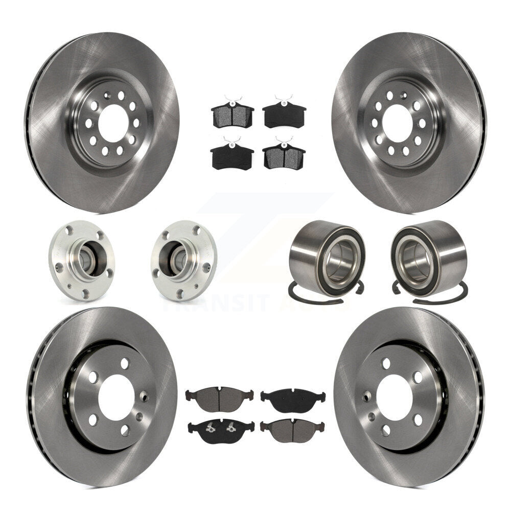Hub Bearing Brake Rotor Pads Front Rear Kit (10Pc) For 2006 Audi TT Quattro 3.2L