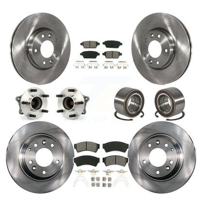 Hub Bearing Brake Rotor And Pad Front Rear Kit (10Pc) For 2009-2013 Mazda 6 2.5L