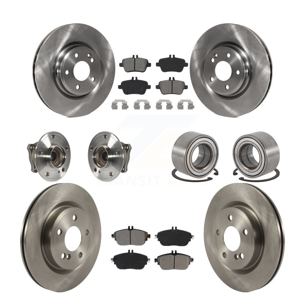 Hub Bearing Disc Brake Rotor Pads Front Rear Kit (10Pc) For Mercedes-Benz GLA250