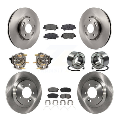 Hub Bearing Disc Brake Rotor Pad Front Rear Kit (10Pc) For 2017-2019 Kia Soul EV