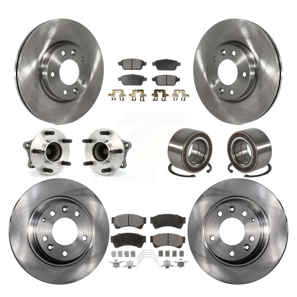 Hub Bearing Brake Rotor And Pad Front Rear Kit (10Pc) For 2009-2013 Mazda 6 2.5L