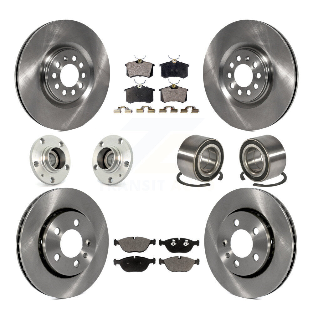 Hub Bearing Brake Rotor Pads Front Rear Kit (10Pc) For 2006 Audi TT Quattro 3.2L