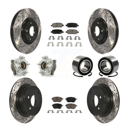 Hub Bearing Coat Brake Rotor Pads Front Rear Kit (10Pc) For Nissan Altima Maxima