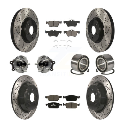 Hub Bearing Coated Brake Rotor Pad Front Rear Kit (10Pc) For Ford Escape Lincoln