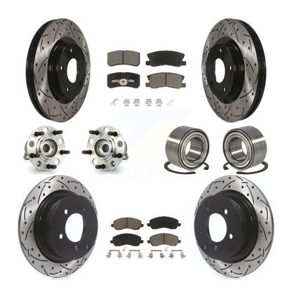 Hub Bearing Coat Brake Rotor Pads Front Rear Kit (10Pc) For Jeep Patriot Compass