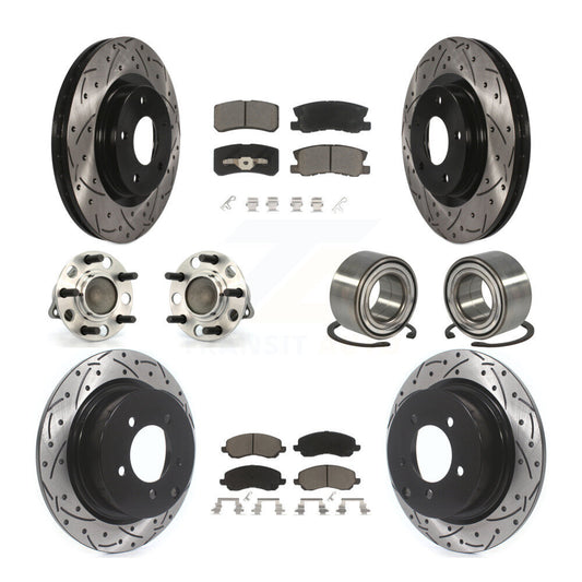 Hub Bearing Coat Brake Rotor Pads Front Rear Kit (10Pc) For Jeep Patriot Compass
