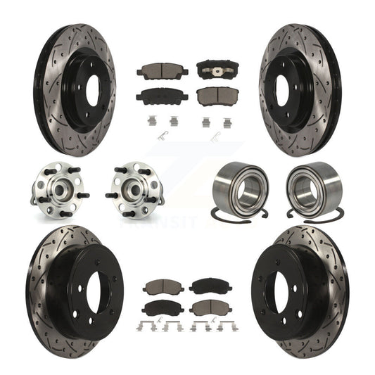 Hub Bearing Coat Brake Rotor Pads Front Rear Kit (10Pc) For Jeep Patriot Compass