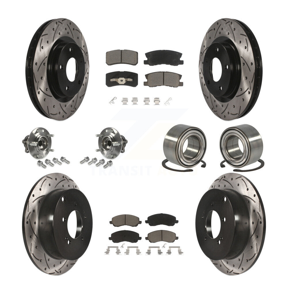 Hub Bearing Coat Brake Rotor Pads Front Rear Kit (10Pc) For Mitsubishi Outlander