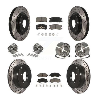 Hub Bearing Coat Brake Rotor Pads Front Rear Kit (10Pc) For Mitsubishi Outlander