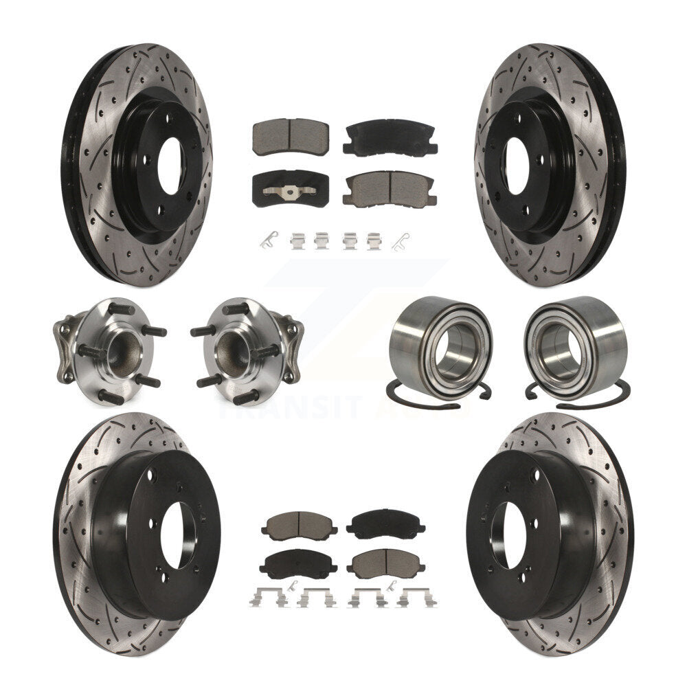 Hub Bearing Coat Brake Rotor Pads Front Rear Kit (10Pc) For Mitsubishi Outlander