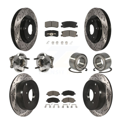 Hub Bearing Coat Brake Rotor Pads Front Rear Kit (10Pc) For Mitsubishi Outlander
