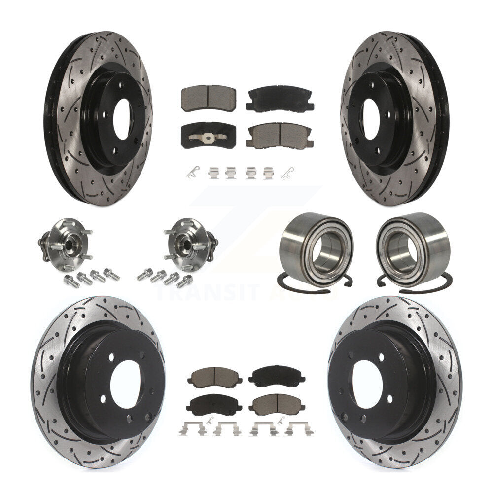 Hub Bearing Coat Brake Rotor Pads Front Rear Kit (10Pc) For Mitsubishi Outlander