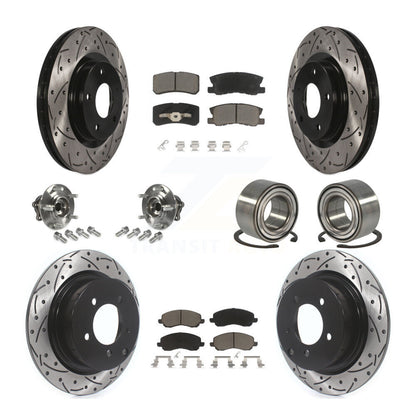 Hub Bearing Coat Brake Rotor Pads Front Rear Kit (10Pc) For Mitsubishi Outlander