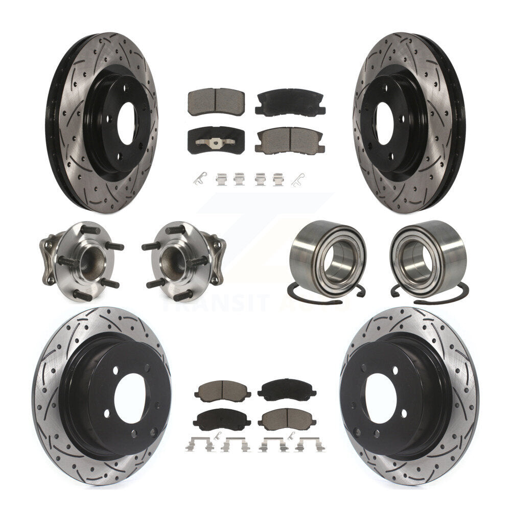 Hub Bearing Coat Brake Rotor Pads Front Rear Kit (10Pc) For Mitsubishi Outlander