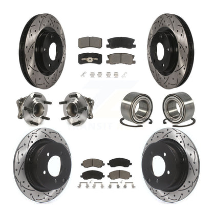 Hub Bearing Coat Brake Rotor Pads Front Rear Kit (10Pc) For Mitsubishi Outlander