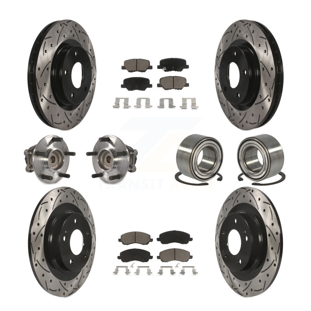 Hub Bearing Coat Brake Rotor Pads Front Rear Kit (10Pc) For Mitsubishi RVR Sport