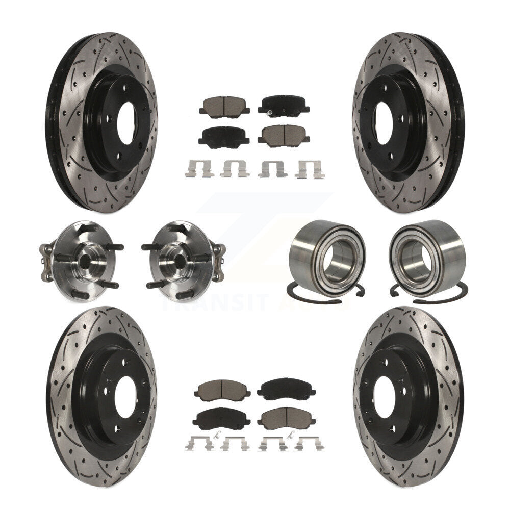Hub Bearing Coat Brake Rotor Pads Front Rear Kit (10Pc) For Mitsubishi RVR Sport