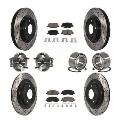 Hub Bearing Coat Brake Rotor Pads Front Rear Kit (10Pc) For Mitsubishi RVR Sport