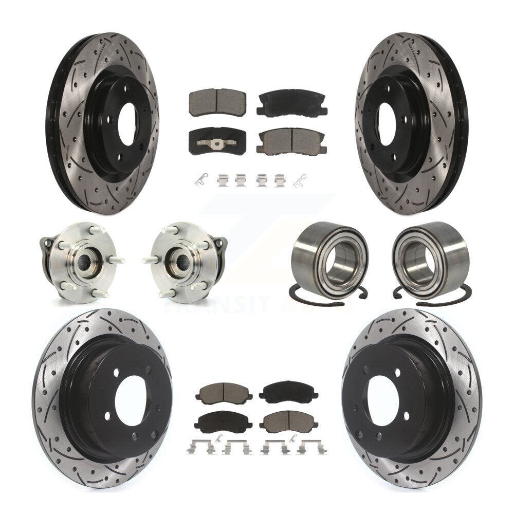 Hub Bearing Coat Brake Rotor Pads Front Rear Kit (10Pc) For Mitsubishi Outlander