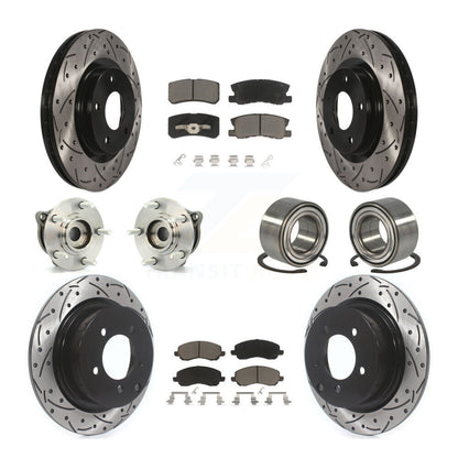Hub Bearing Coat Brake Rotor Pads Front Rear Kit (10Pc) For Mitsubishi Outlander