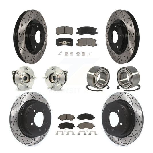 Hub Bearing Coat Brake Rotor Pads Front Rear Kit (10Pc) For Mitsubishi Outlander