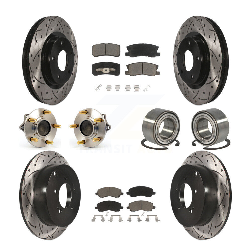 Hub Bearing Coat Brake Rotor Pads Front Rear Kit (10Pc) For Mitsubishi Outlander