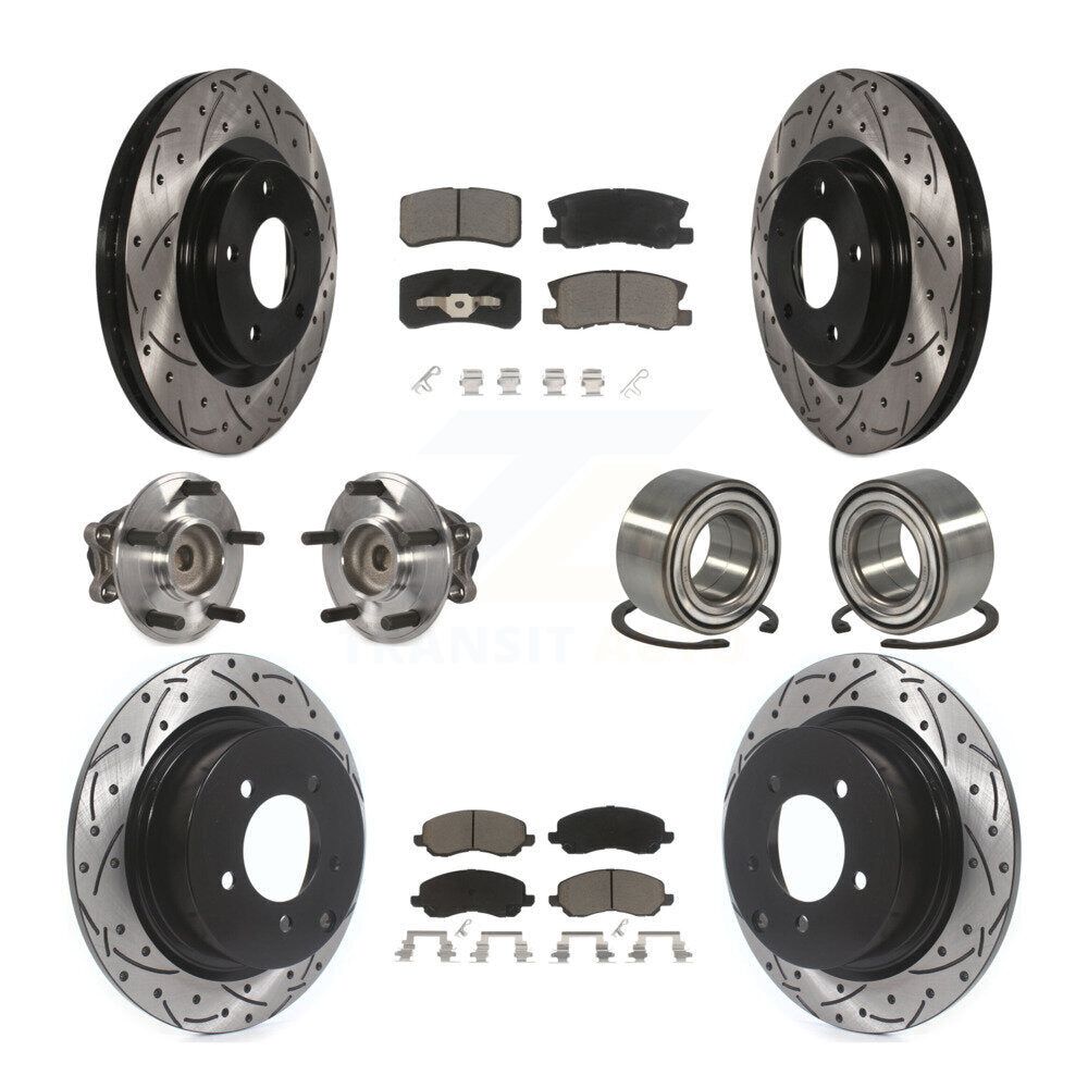 Hub Bearing Coat Brake Rotor Pad Front Rear Kit (10Pc) For 12 Mitsubishi RVR FWD