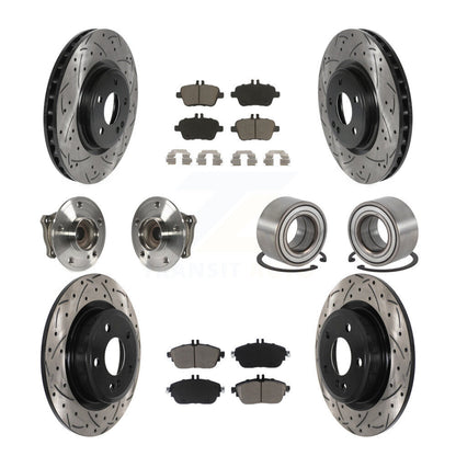 Hub Bearing Coat Brake Rotor Pads Front Rear Kit (10Pc) For Mercedes-Benz GLA250