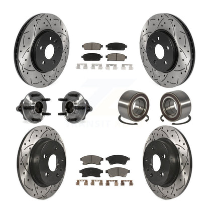 Hub Bearing Coated Brake Rotor Pads Front Rear Kit (10Pc) For Chevrolet Sonic RS