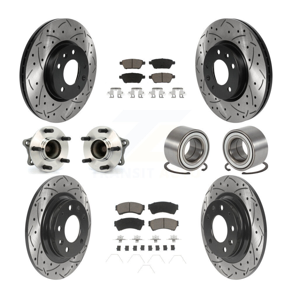 Hub Bearing Coated Brake Rotor Pads Front Rear Kit (10Pc) For 09-13 Mazda 6 3.7L