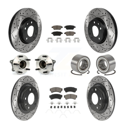 Hub Bearing Coated Brake Rotor Pads Front Rear Kit (10Pc) For 09-13 Mazda 6 3.7L